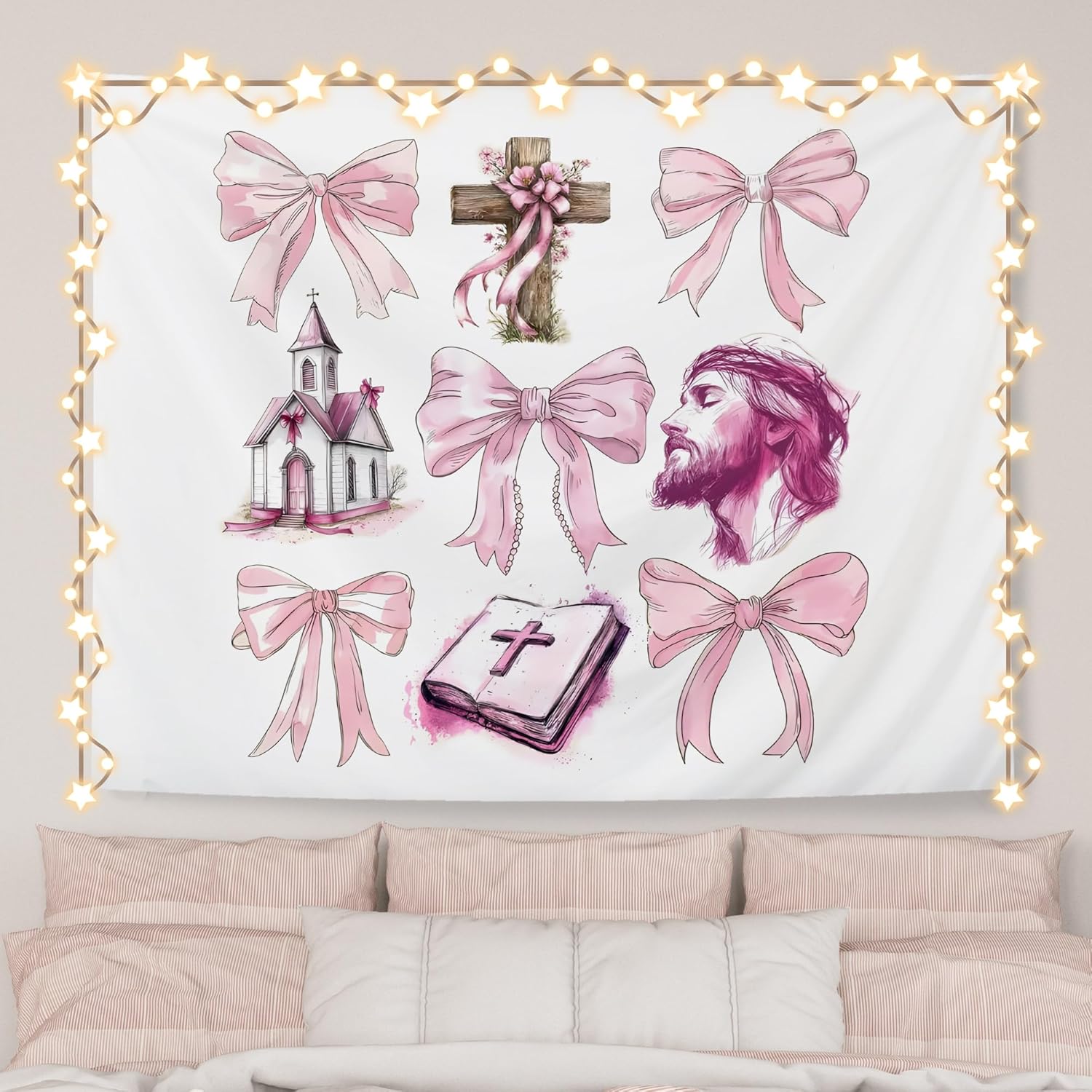 Tapestry pink christian wall aqyip 75x100 чёрный