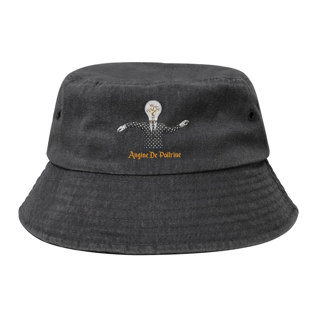 Unisex Distressed Denim Washed Bucket Hat Angine De Poitrine Canadian Band Headwear Fishing FisherUnisex Cap Session Hats Gifts