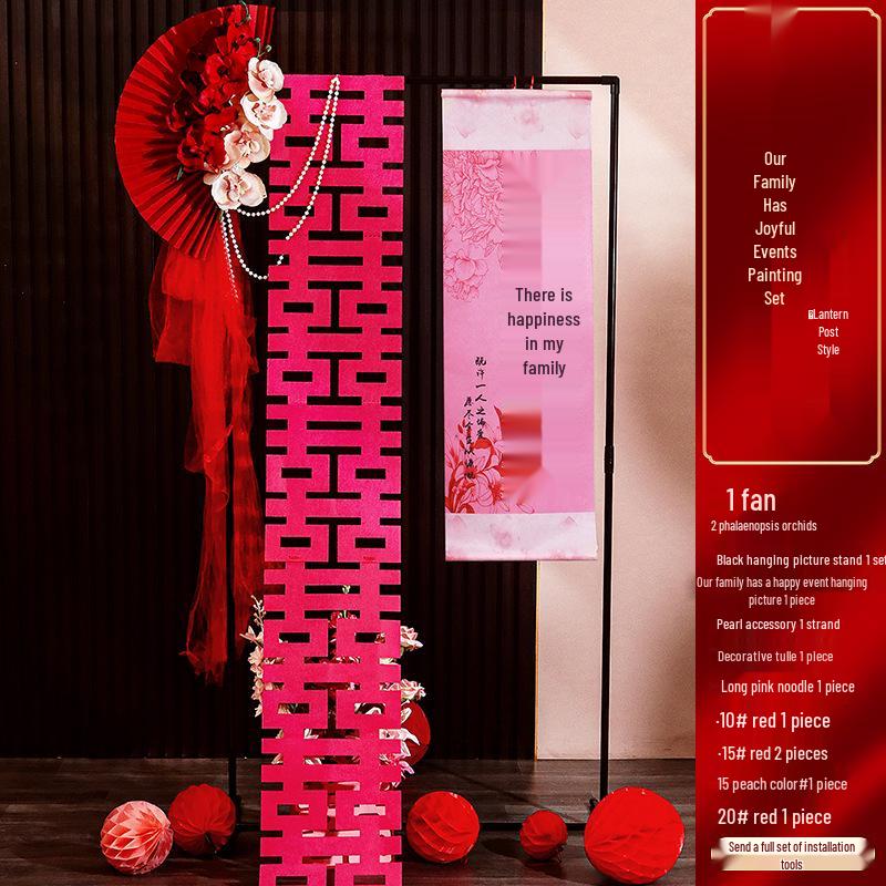 Balayı Süiti Düğün Dekorasyon Seti: Oturma Odası Fotoğraf Sergisi için Çift Mutluluk Parşömeni ve Süs