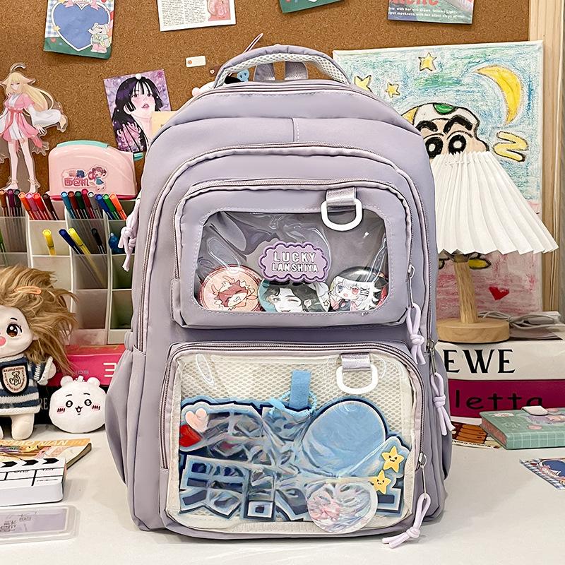 Schultasche für weibliche Schüler Großer Rucksack Transparente Tasche