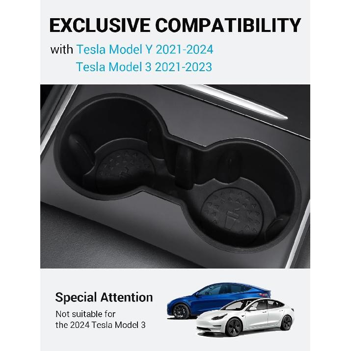Motrobe Tesla Model Y -2024 Model 3 - Center Console Cup Holder Ert Tesla Center Console Interior Accessories (Not Fit Model Y Juniper 2025 2026