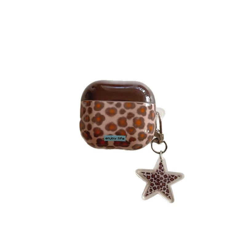 Brown Star Leopard Print AirPods New 1st Generation Earphone Case for AirPods Pro1 generation/Pro1 Generation