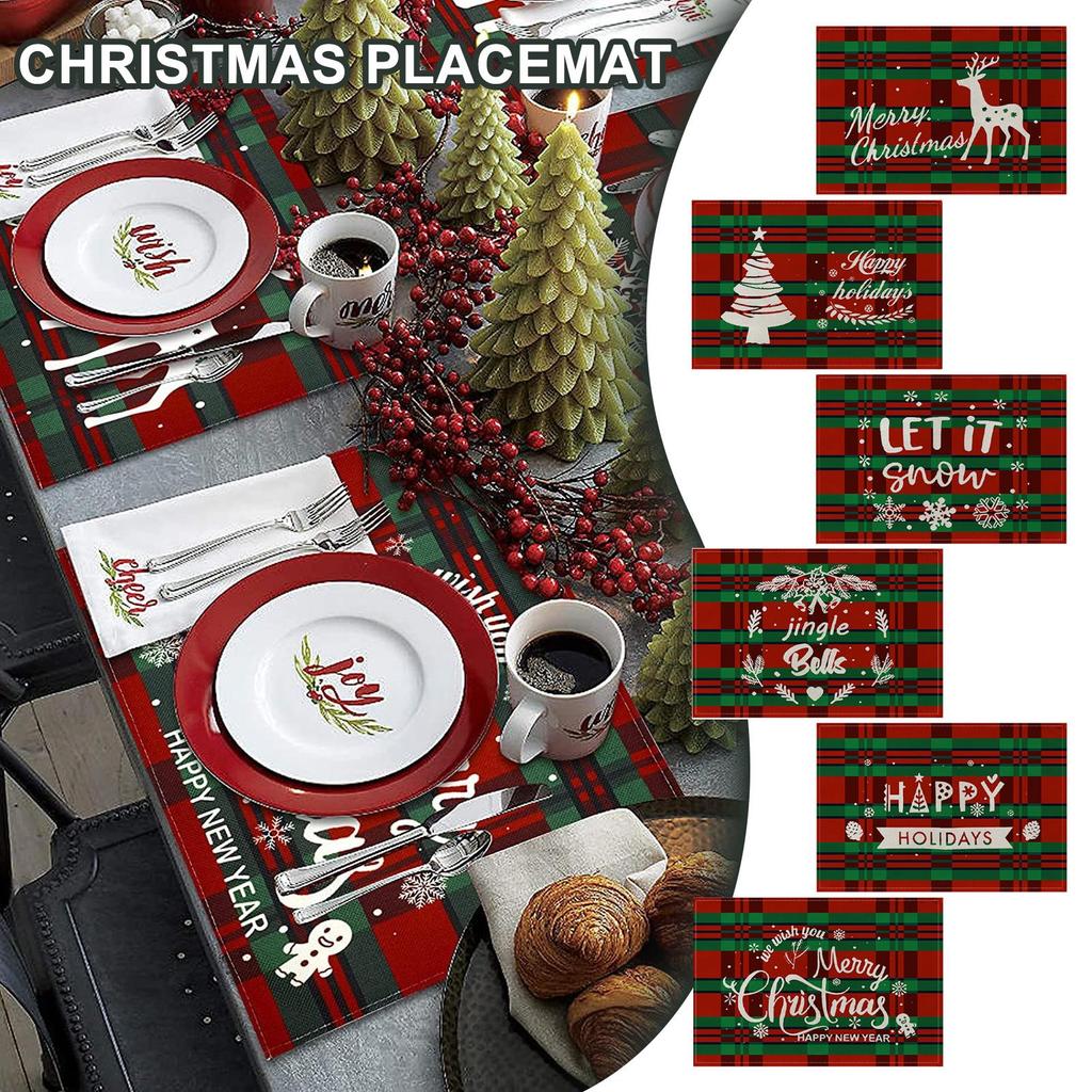 Cheap Christmas Placemats New Red Black Plaid Placemats Reversible