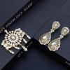 New Brooch Earring Set Bride Wedding Jewelry Set Red Green Crystal Pins Jewelry Earring