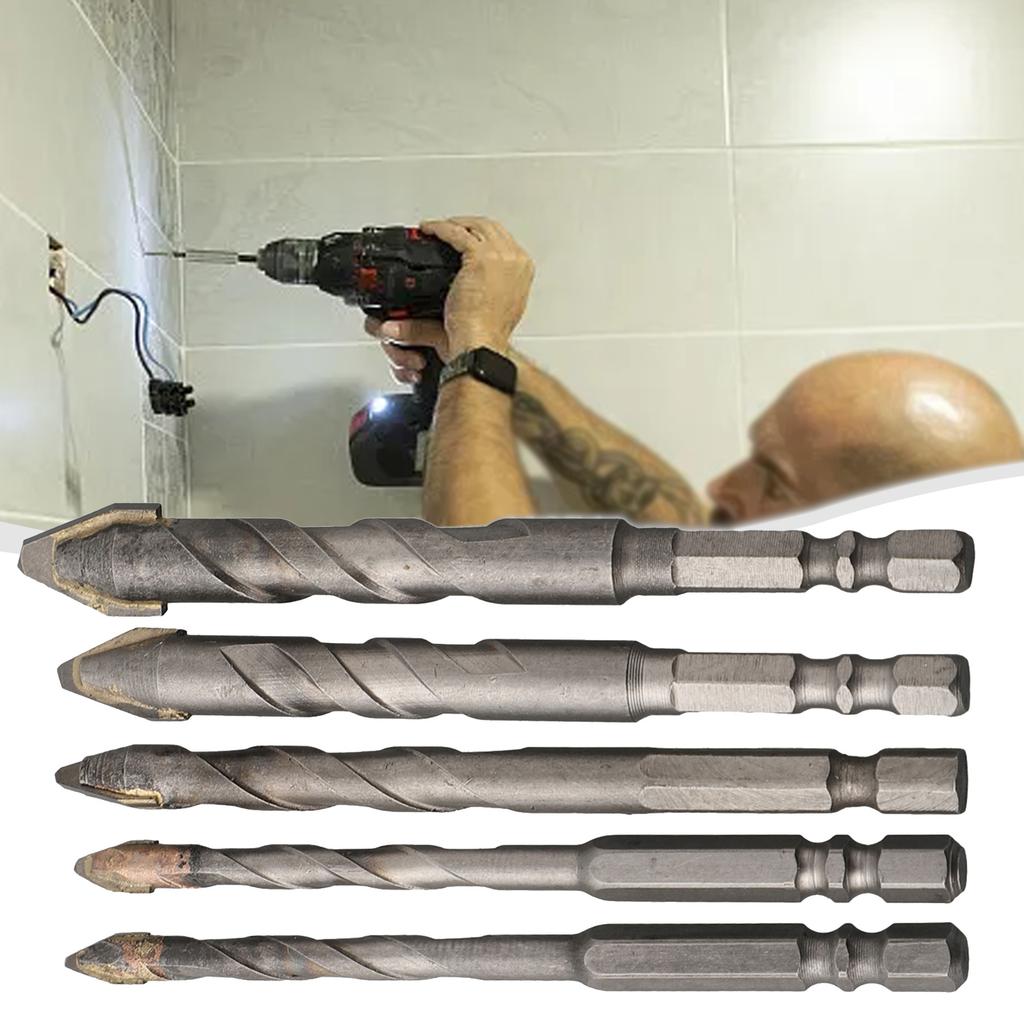 Eccentric Drill Bit Set Staggered Edge Design Create Special Cutting Path Convenient Chip Removal Tight Grip on Drill