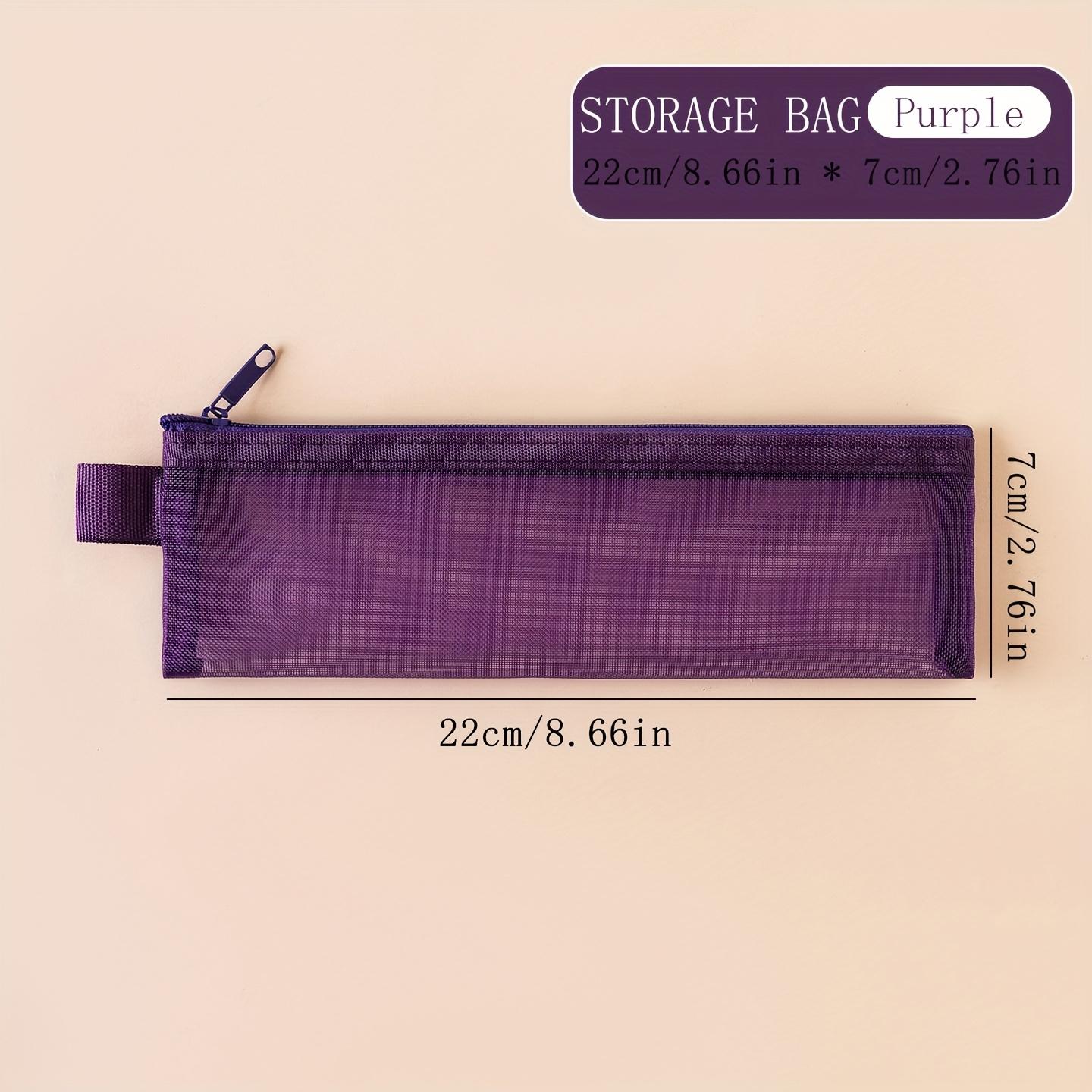 

Прозрачные сетчатые сумки на молнии, Портативные косметички для канцелярских принадлежностей, косметики, ключей, офисных принадлежностей, дорожные аксессуары фиолетовый