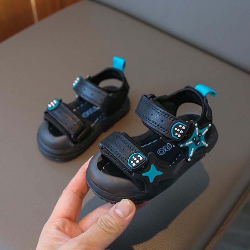 New Summer Kids Sandals, Soft Sole Closed-Toe Beach Toddler Sandals for Girls 16 чёрный