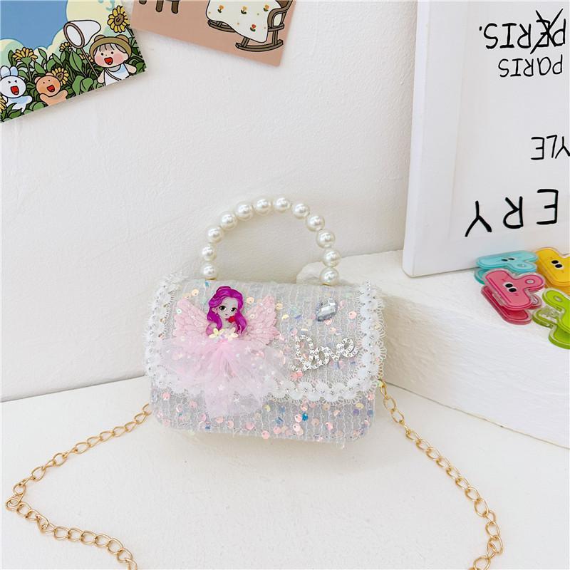 Charming Children's Mini Bag With Soft Polyester Material And Lovely Pearl Accents