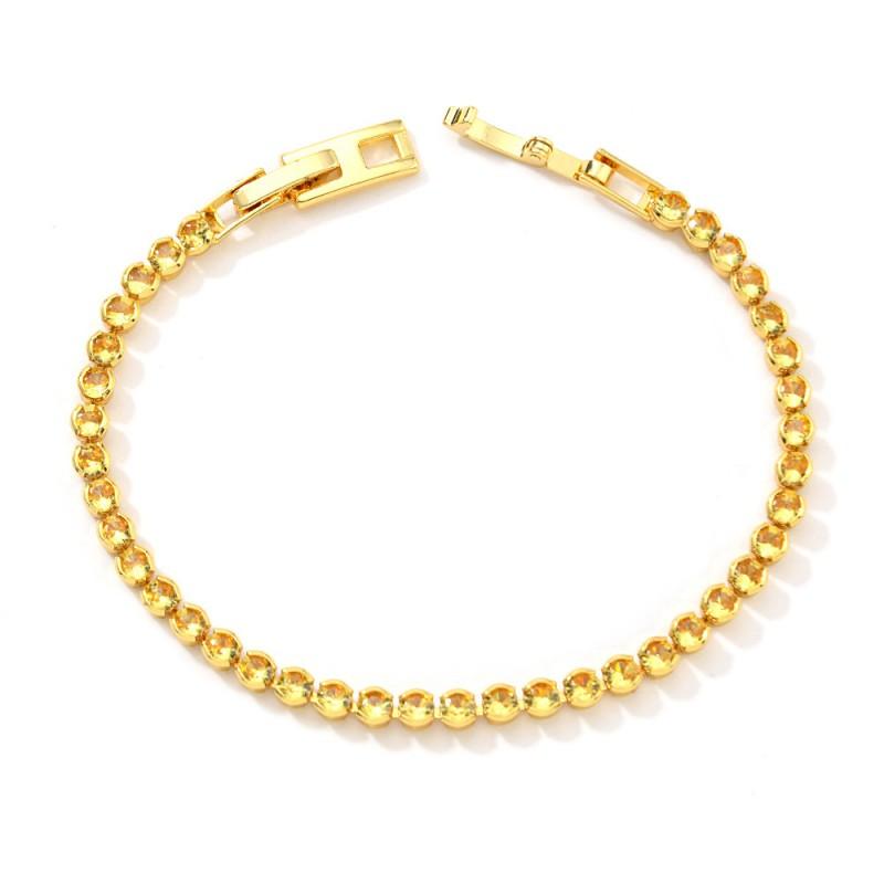 Minimalist Bubble Stackable Bracelet 3mm Zirconia Crystal Copper Chain Jewelry Women Men Trendy Daily Wear