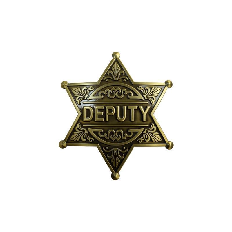 Sheriff Brooch Six-pointed Star Pin Security SHERIFF Honor Exquisite Badge