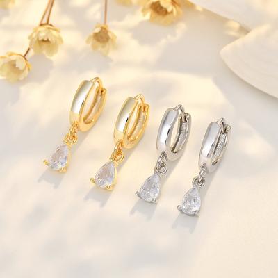 Auricolari Geometrici a Goccia d'Acqua Intarsiati di Diamanti Stile Minimalista Creativo Orecchini Stile Freddo Orecchini Orecchini