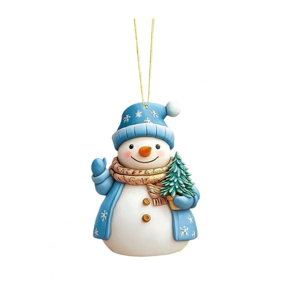 Christmas Pendant Decoration Snowman Themed Pendant Festive Snowman Snowflake Acrylic Christmas Ornaments for Tree Car