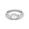 6x4 mm Birnenschliff Perle 925 Sterling Silber Damen Halo Solitär Verlobungsring