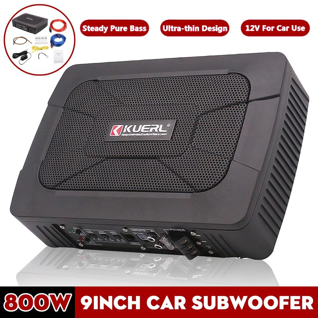 800W 9 Inch 12V Car Under Seat Slim Sub Woofer AMP Super Bass Car Amplifier Active Subwoofer Subwoofers Ultra-thin Car Speaker
