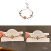 Elegant Floral Alloy Bracelet With Sparkling Zirconia For Women Summer Fashion Accessory