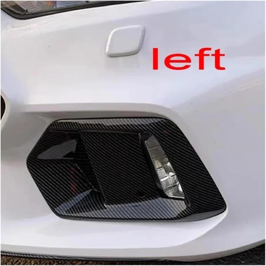 Compatible For Ford Focus RS 2015 2016 2017 2018 Car Exterior Accessories Fog Lights Frame Fogs Lamp Cover Grille Carbon Fiber Look(1PCS right side)