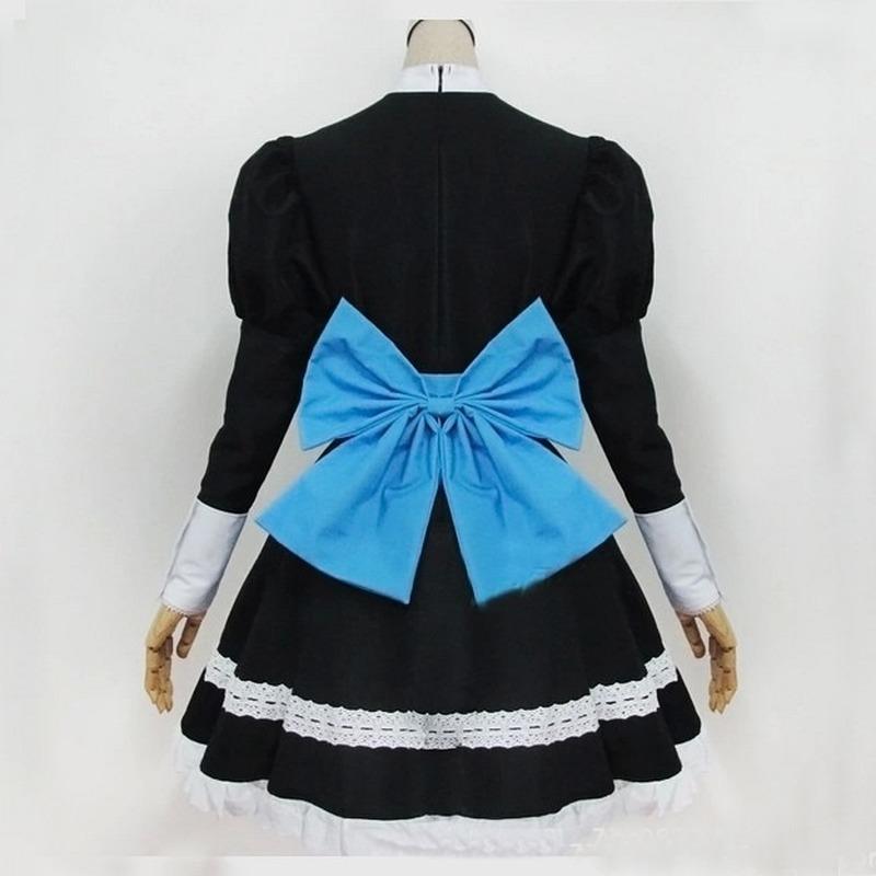Anime Panty &Stocking with Garterbelt Stocking Anarchy Autumn Maid Women Cosplay Costume Lolita Dress + Belt + Headwaer Hallowen