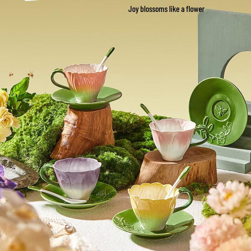 JOYYE Underglaze Ceramic Cup & Saucer Gift Set