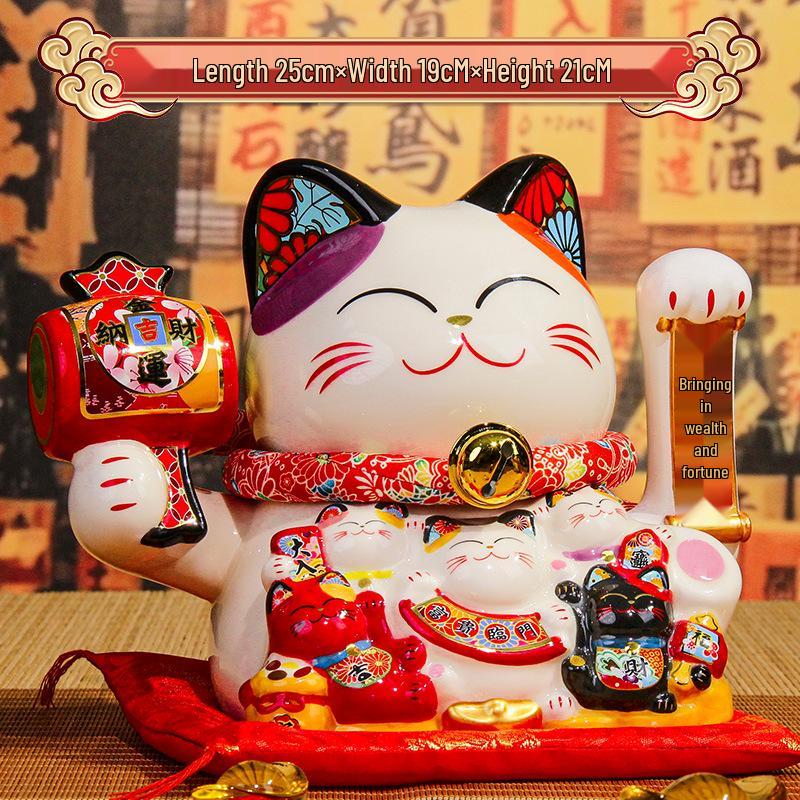 Automatic Waving Fortune Cat Figurine - New Style Housewarming Gift for Front Desk or Shop