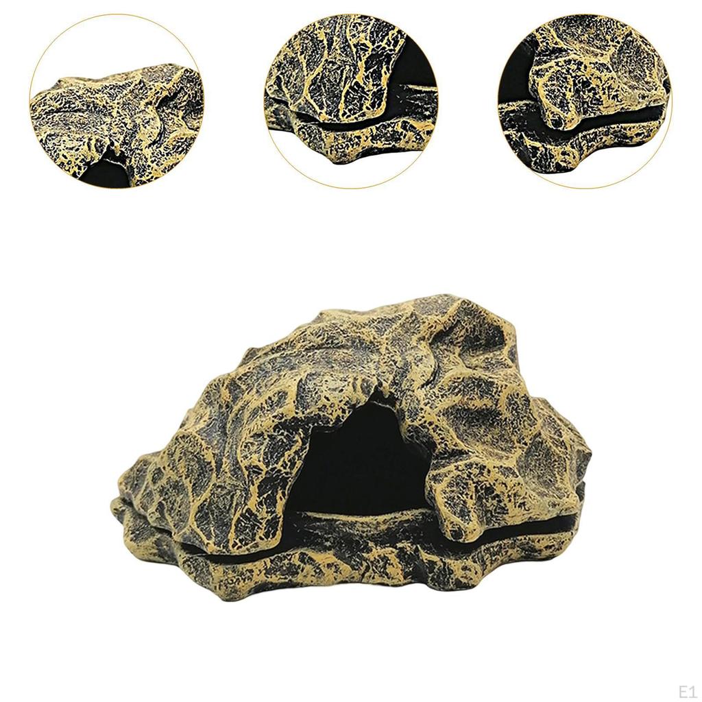 Aquarium Decor Featuring Hiding Cave Made of Resin Rock for Small Reptiles