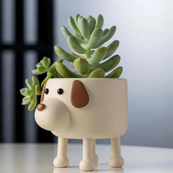 Puppy Flower Pot Cute Ceramic Plant Pot Desktop Decorative Dog Planter