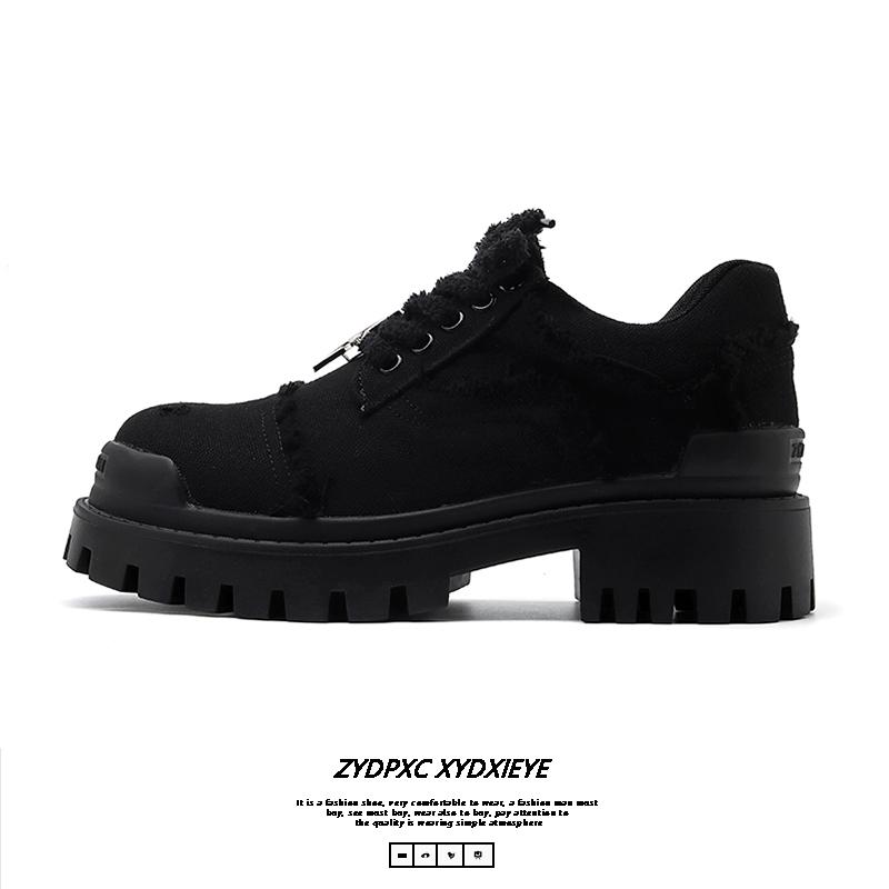 

Кожаная обувь для мужчин Платформа Натуральная кожа Обувь больших размеров Высокое качество Дизайнерская Формальная Платформа Повседневная обувь Для улицы 46 чёрный