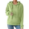 Women's Fashion Casual Solid Color Pocket Long Sleeve Hoodie