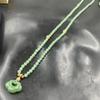 Natural Green Aventurine Cloud Pendant Sweater Chain with Women's Bracelet