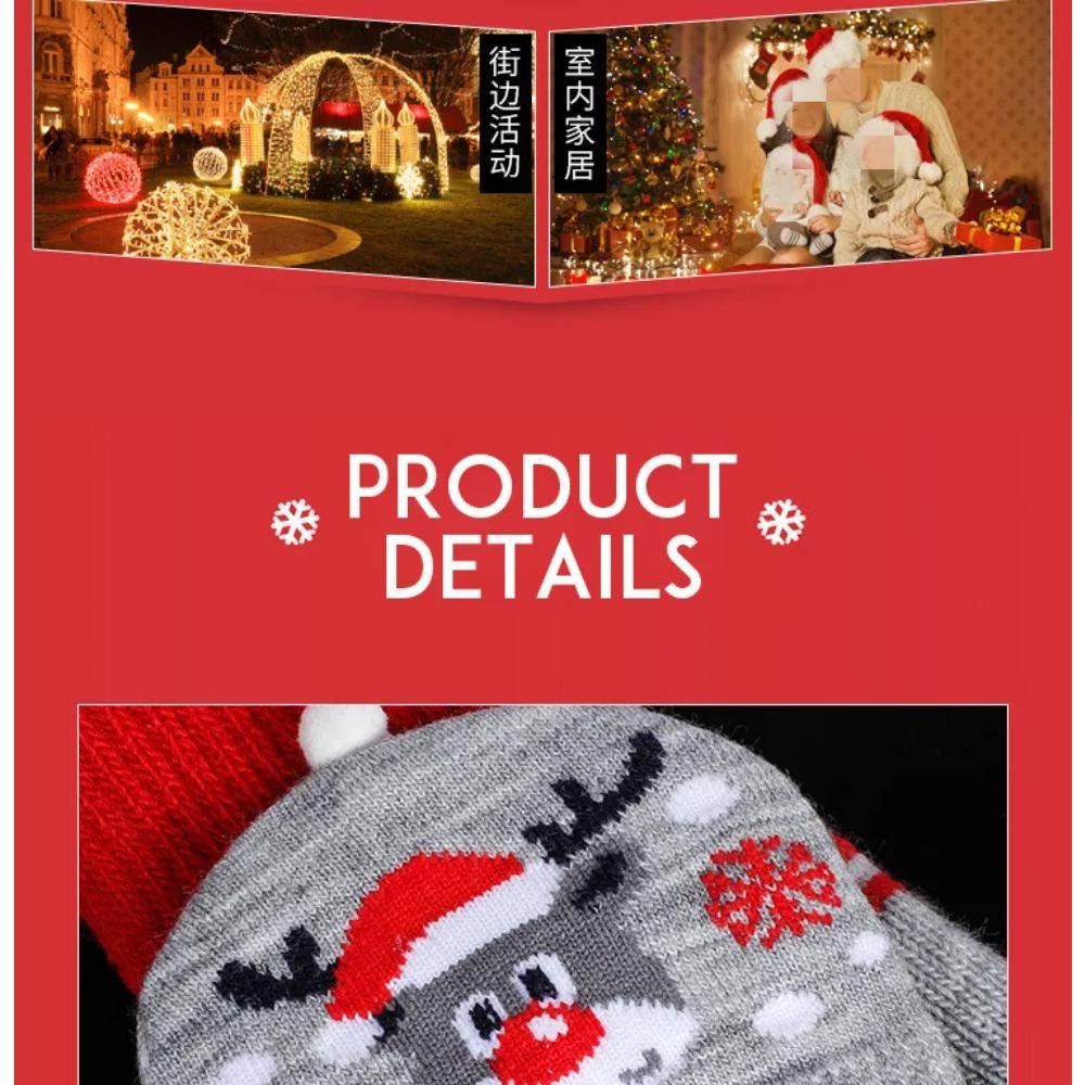 Winter Cute Girls Christmas Gloves Kids Warm Cartoon Gloves Students Fingerless Writing Gloves with Flip Cover 7-13Y