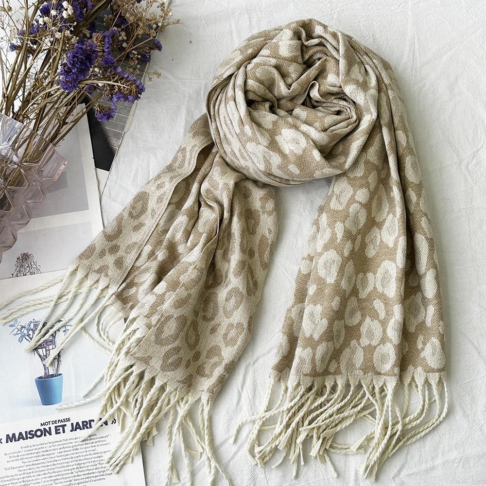 Winter Scarf for Women High End Fashion Houndstooth Shawl  Long Tassel Imitation Cashmere Men's Warm Scarf