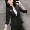 Traje de chaqueta profesional de 2 piezas, traje de manga larga para mujer, traje de ventas de nuevo temperamento para primavera y otoño, traje para entrevista, ropa de trabajo formal