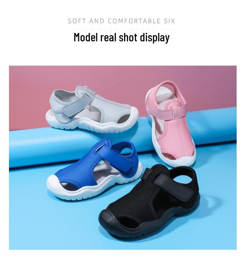 Kids' Cross-Strap Waterproof EVA Beach Sandals - Trendy Summer Sports Shoes for Boys and Girls