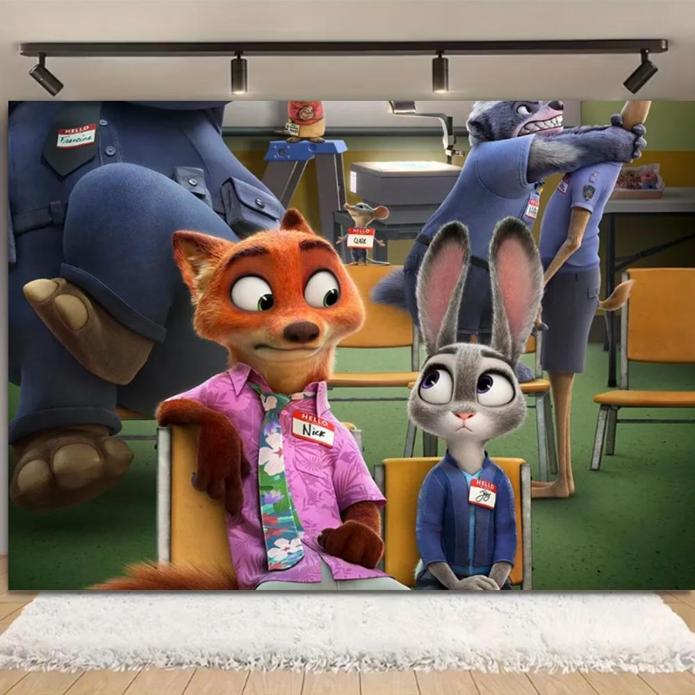 Zootopia 2 Arazzo Decorazione per la Casa Appeso a Parete per Camera da Letto Soggiorno Decorazione Multi-Scena Multi-Dimensioni Decorazione Personalizzata per la Stanza