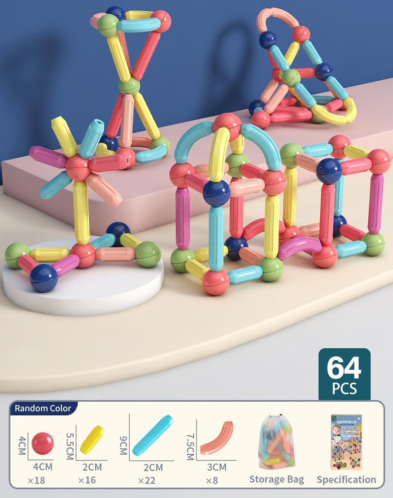 Magnetic Building Sticks Blocks Toy Stem Educational Construction Toys 3D Magnet Building Puzzle Toys Gift for Kids and Toddler