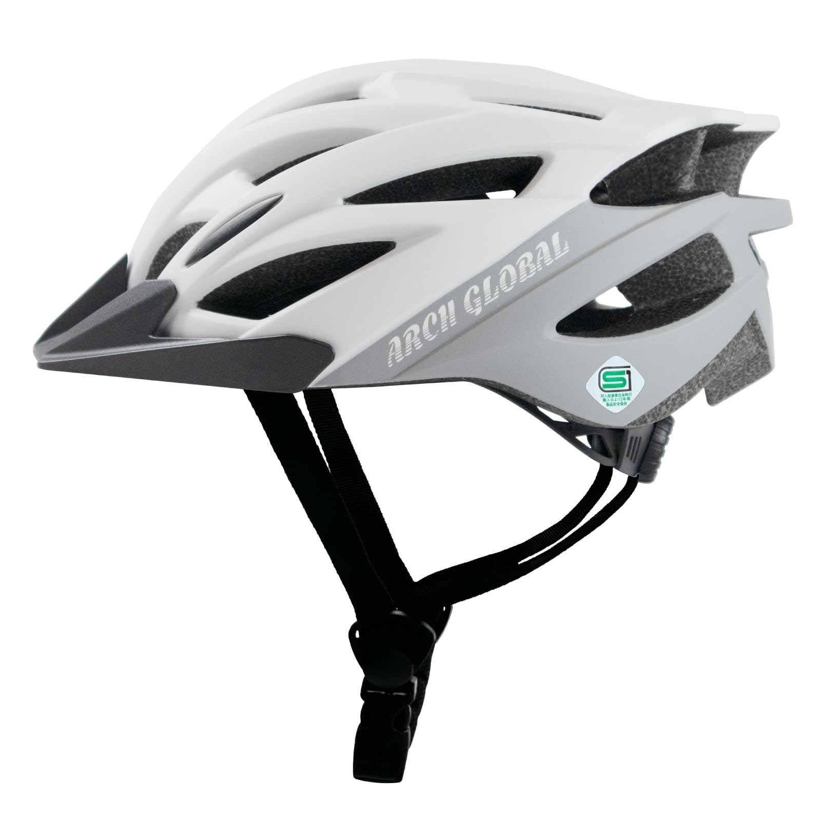 

Arch Global FIDES Bicycle SG for Adults and and Made with PC Adjustable SG with Sun for Road and Official Manufacturer Fits Standard Helmet,