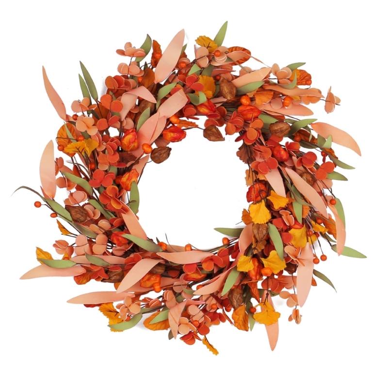 

Handmade Wreath for Thanksgiving Celebration Garlands for Home and Office Decoration Harvest Festival Door Hanging 1