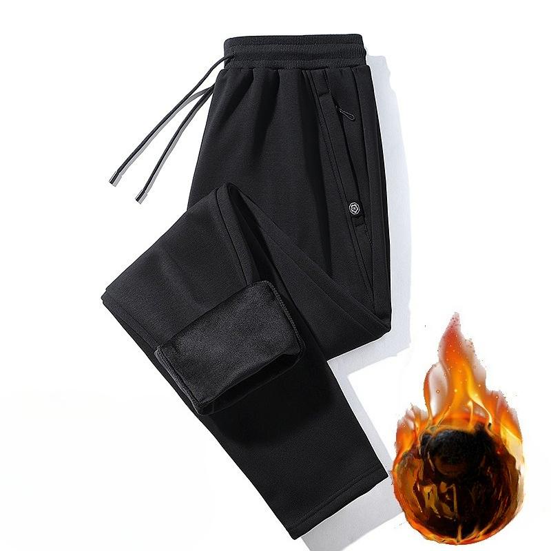 Herrenhosen Herbst/Winter Thermohose Locker geschnitten Gerades Bein Herrensporthose Lässig mit Bündchen Lange Hose
