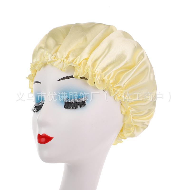 Women's home nightcap high-end satin shower cap mulberry beauty satin hair care cap bag head