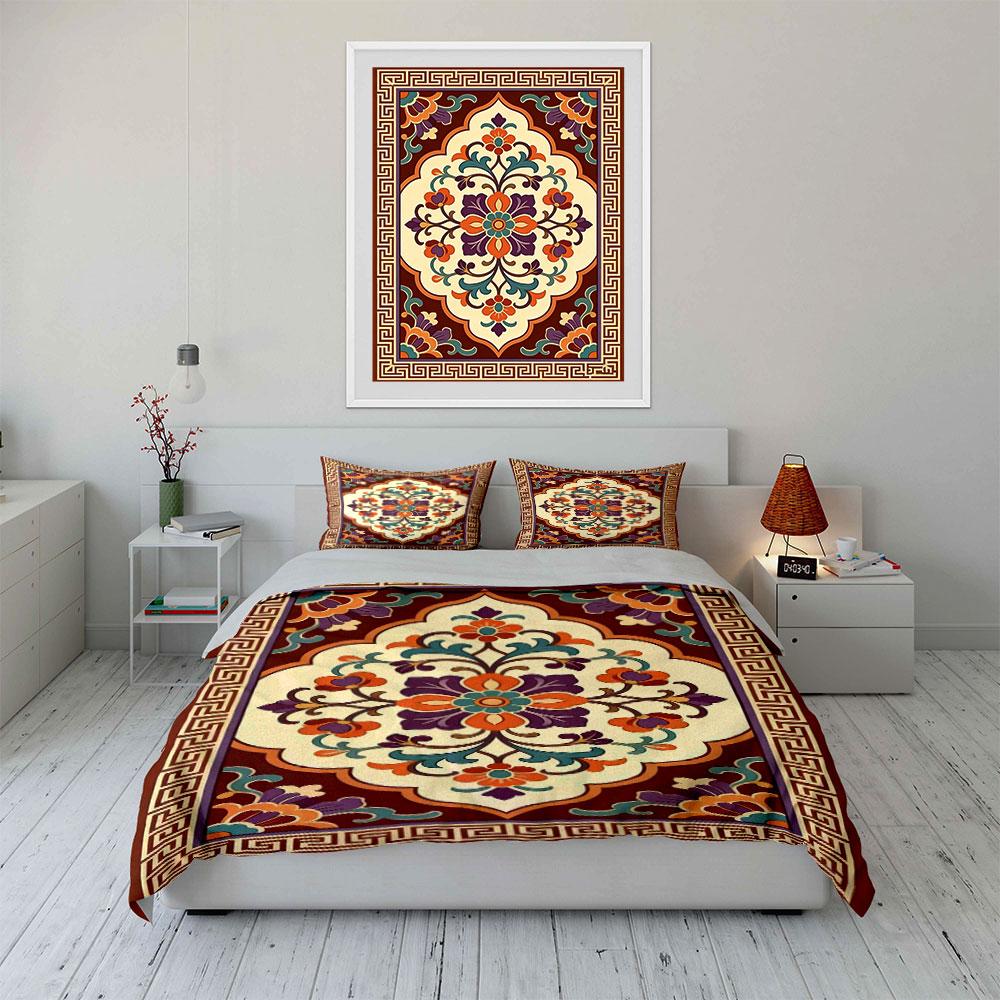 Floral and geometric design. Bedding sets Duvet cover sets Duvet covers Pillowcases(1 * Duvet Cover 2 * Pillowcases, without duvet insert)