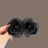 Elegant Double Flower Rhinestone Camellia Hair Clip