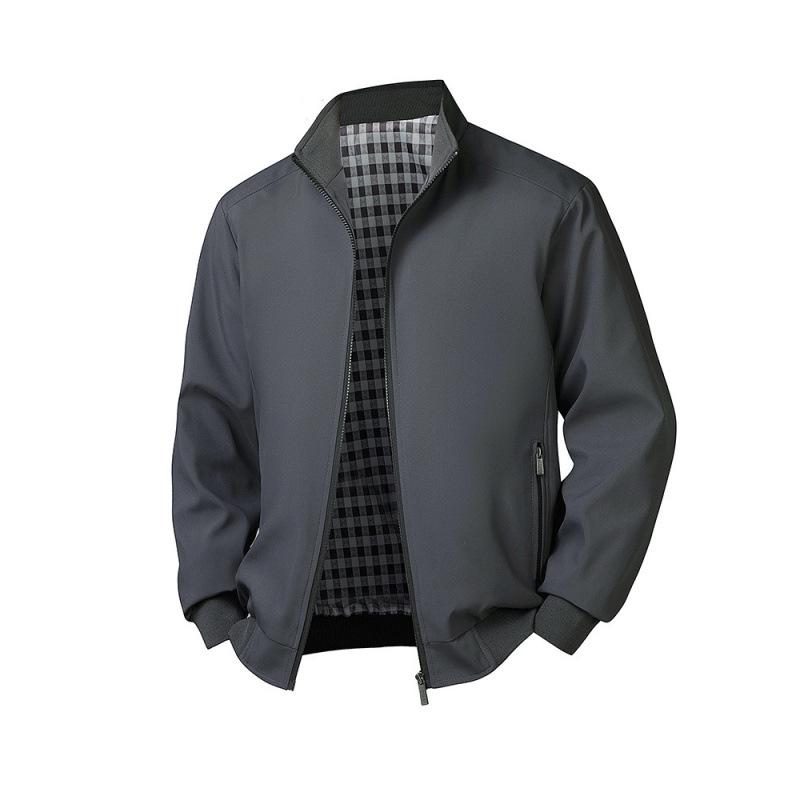 Plus Size Men's Business Stand-up Collar Casual Jacket for Autumn and Winter