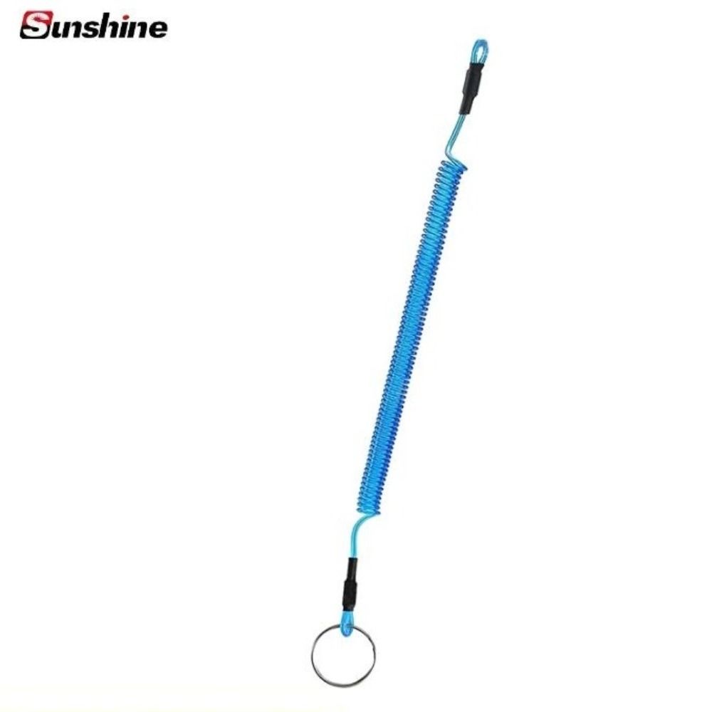 

Outdoor Spring Elastic Rope Secure Lock Tackle Portable Phone Keychain Hiking Camping Climbing Accessories Retractable Tether синій