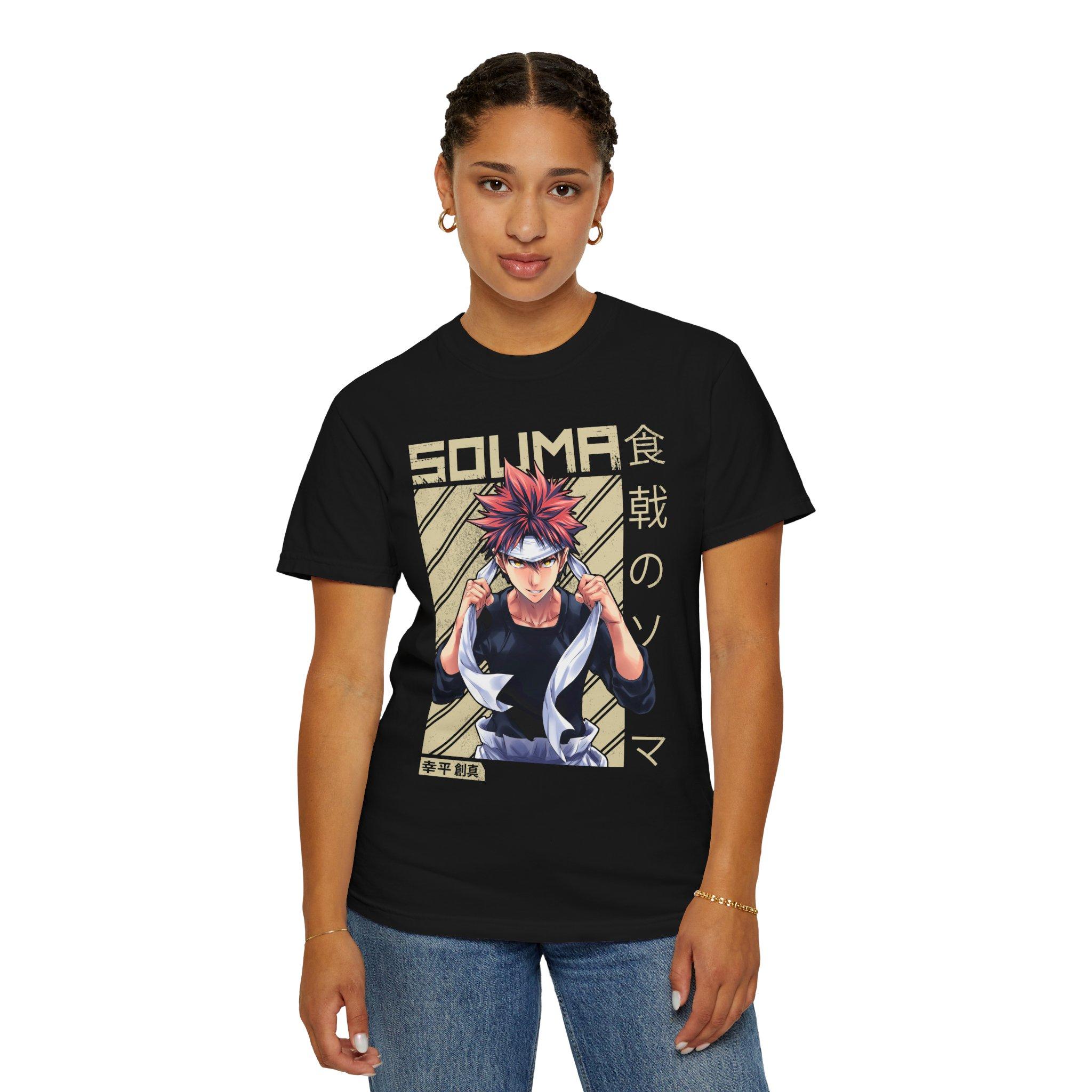 

Swaag Street Unisex Pure Cotton Crew Neck Tshirt For Men & Women With Souma Yukihira Anime Character Digitally Printed 104 XXL чорний
