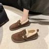 fashion Winter Women's Plus Velevt Flat Shoes New Keep Warm Shallow Flock Snow Boots for Women Outdoor Causal Shoes Women's Ankle Boots