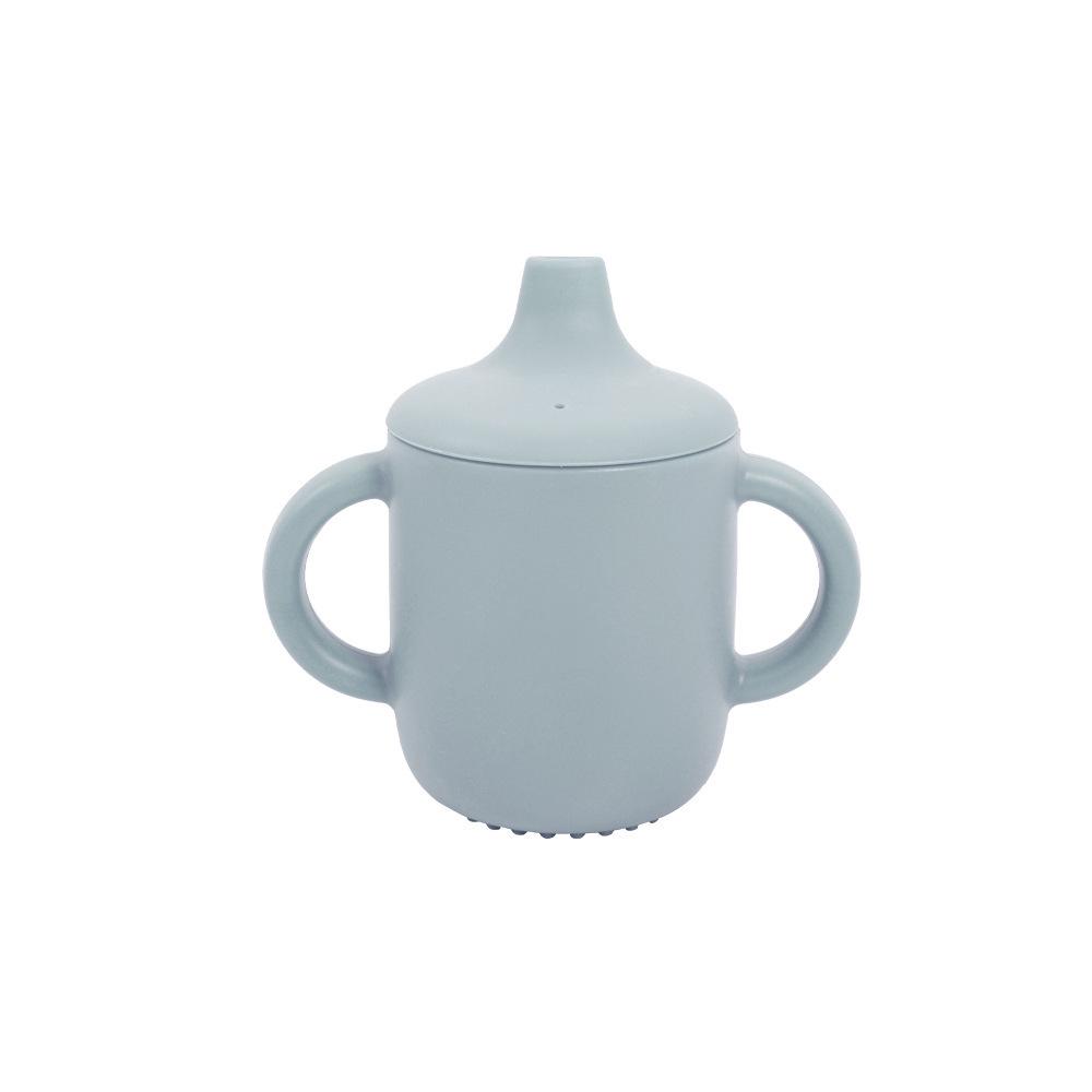 Food-Grade Silicone Straw Cup for Infants & Toddlers - Non-Slip, Leak-Proof, with Lid & Duckbill Spout, High-Temperature & Drop Resistant.