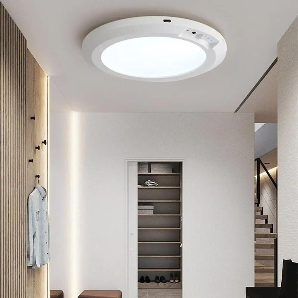 Round Motion Sensor Lights 3 Color LED Closet Lamp Practical Night Light  Stairs