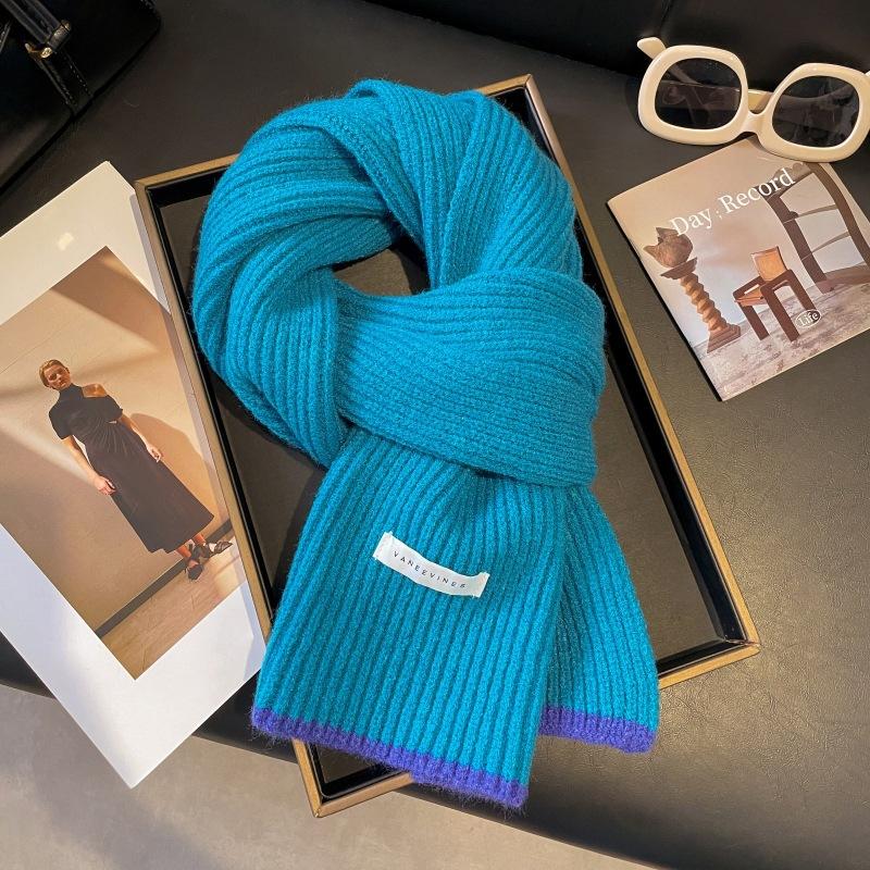 Atmosphere blue coffee plaid scarf women's new warm versatile plaid scarf student couple thickened shawl