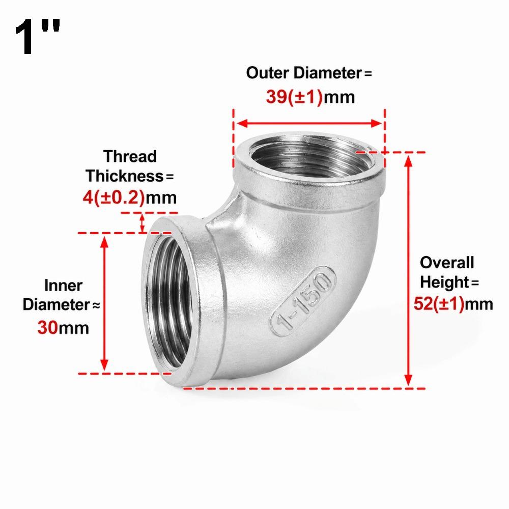 Durable 304 Stainless Steel Elbow Fittings 90 Degree BSPT Female Pipe Fittings 1/8" 1/4" 3/8" 1/2" 3/4" 1" NPT Fittings