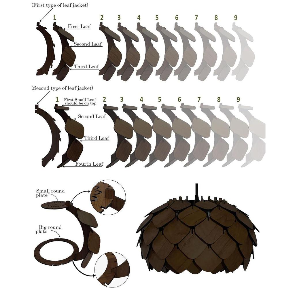 Wooden Pinecone Ceiling Light | lamp for Living Room | Rattan Hanging lamp for Drawing Room, Dining Room