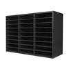 Wooden Literature Organizer 27 Compartments with Removable Shelves Black
